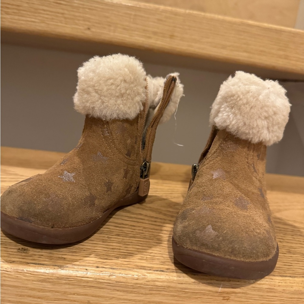UGG Tan and Cream Sheepskin Boots